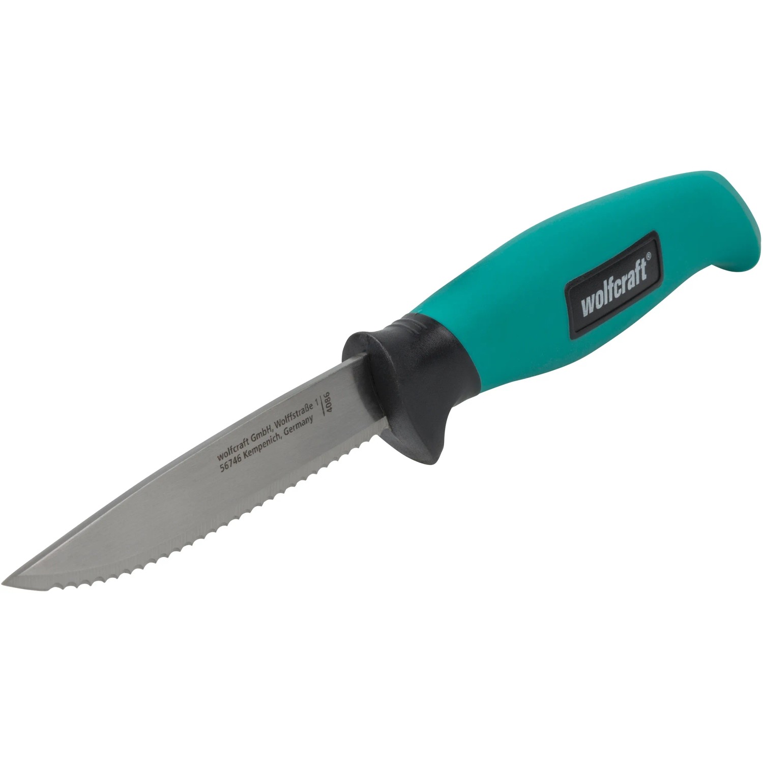 E-shop Wolfcraft Outdoorový nôž s ozubenou čepeľou a puzdrom, čepeľ 95 mm
