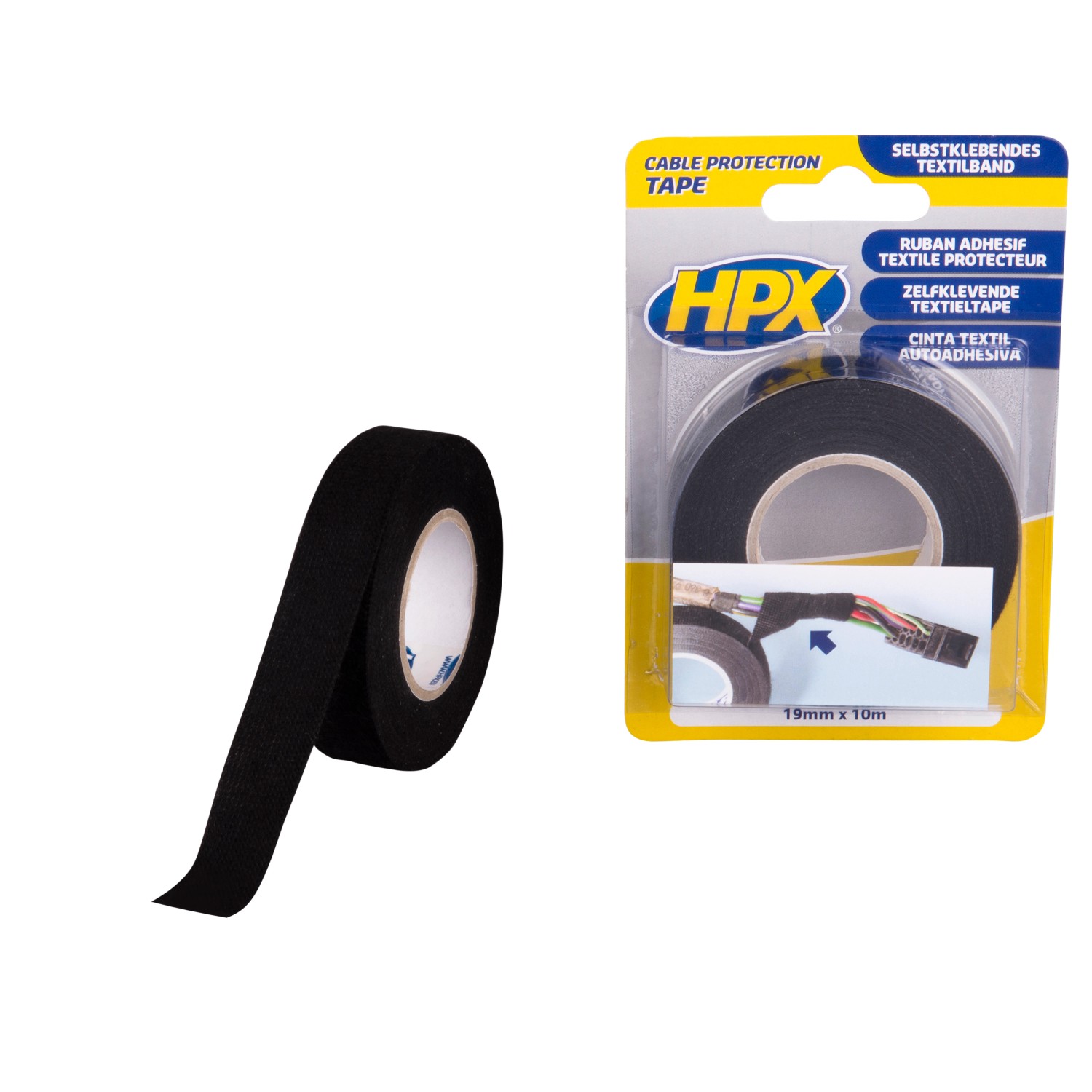 E-shop HPX Páska na káble, čierna, 19 mm x 10 m