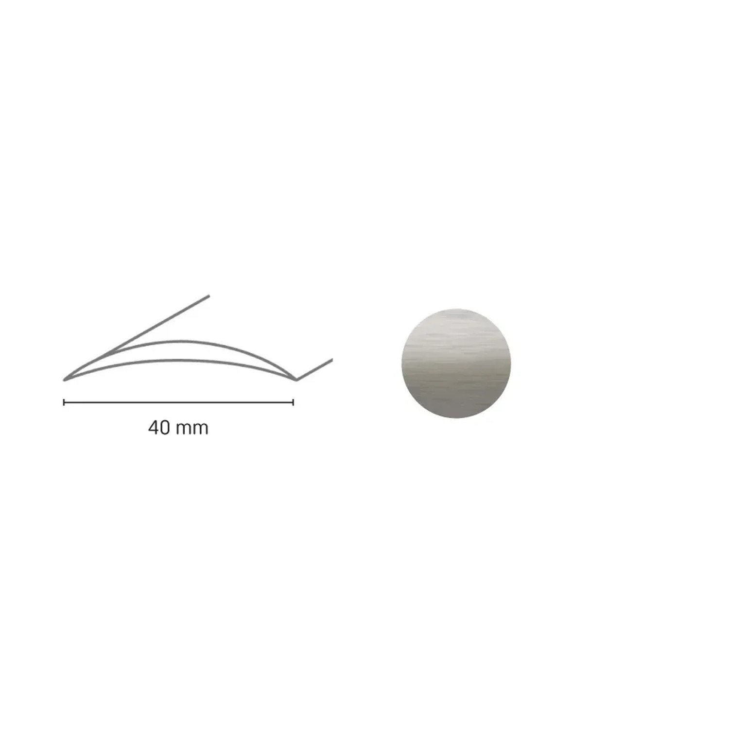 E-shop Döllken Profiles Prechodový profil DP 64 S Samolepiaca 40 x 930 mm, nerezový