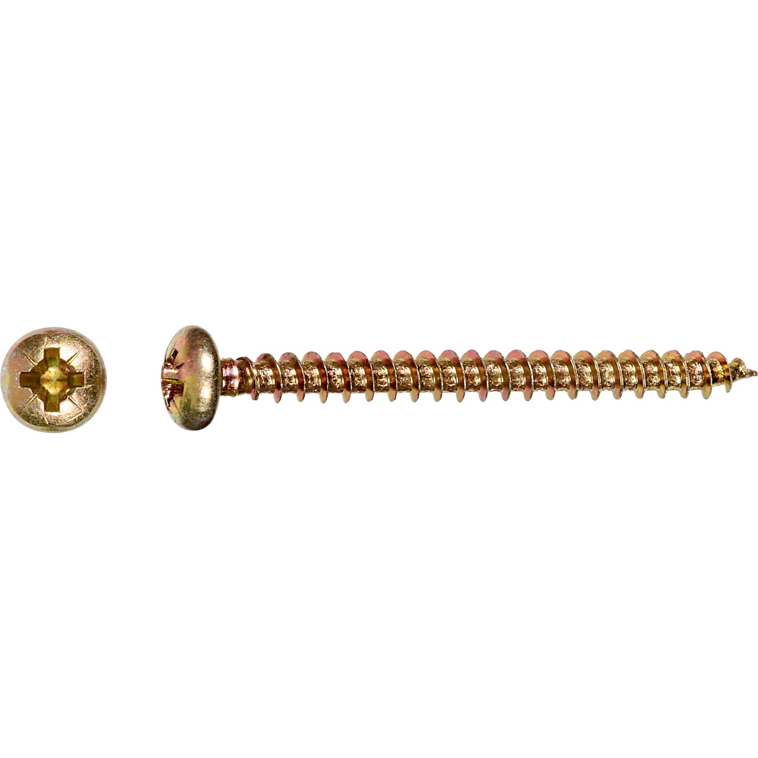 E-shop Uni skrutky s polguľatou hlavou PZ2 plný závit žlto pozinkovaný 5 x 40 mm, 12 ks