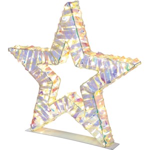 Svietiaca hviezda, 45 cm, so 120 teplými bielymi LED a dúhovými pásmi, pre vnútorné a vonkajšie vianočné dekorácie.