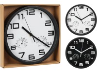 Koopman Nástenné hodiny s teplomerom a vlhkomerom, rôzne druhy, pr. 25 cm