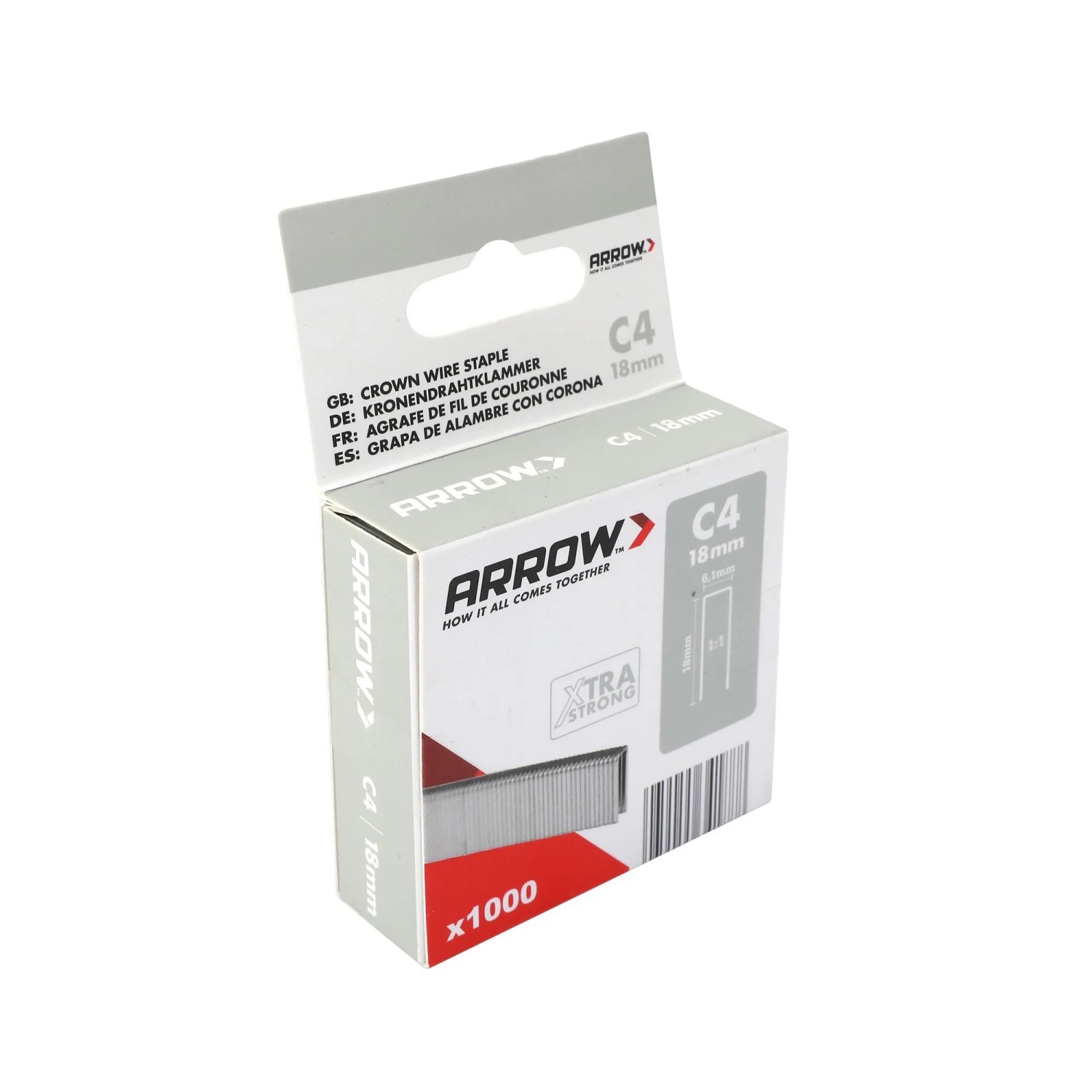 E-shop Arrow Úzke drôtené sponky do sponkovačky C4, dĺžka 18 mm, 1000 ks