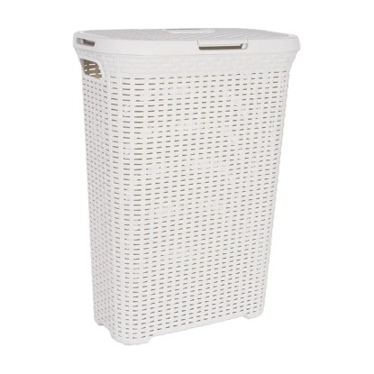 CURVER Kôš na špinavú bielizeň RATTAN krémový 40 l, 61,5 x 26,5 x 44,7 cm