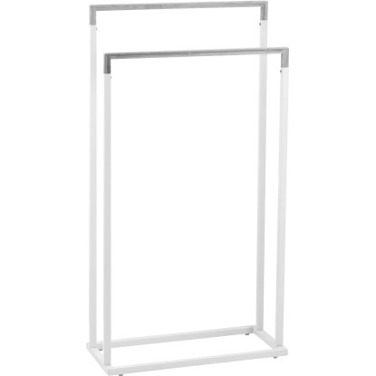 Stojan na uteráky, bambus, biely, 84 cm