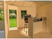 Weka Barový pult pre záhradné domčeky, prírodná, 160 x 45 x 115,6 cm