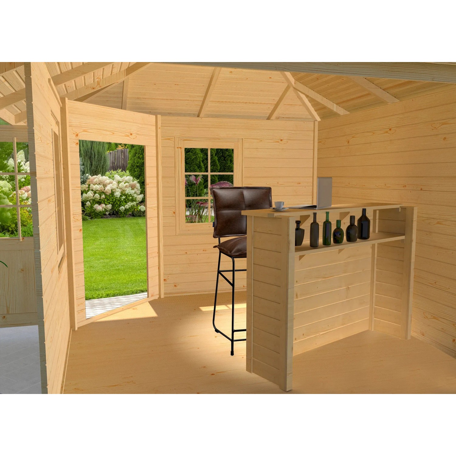 E-shop Weka Barový pult pre záhradné domčeky, prírodná, 160 x 45 x 115,6 cm