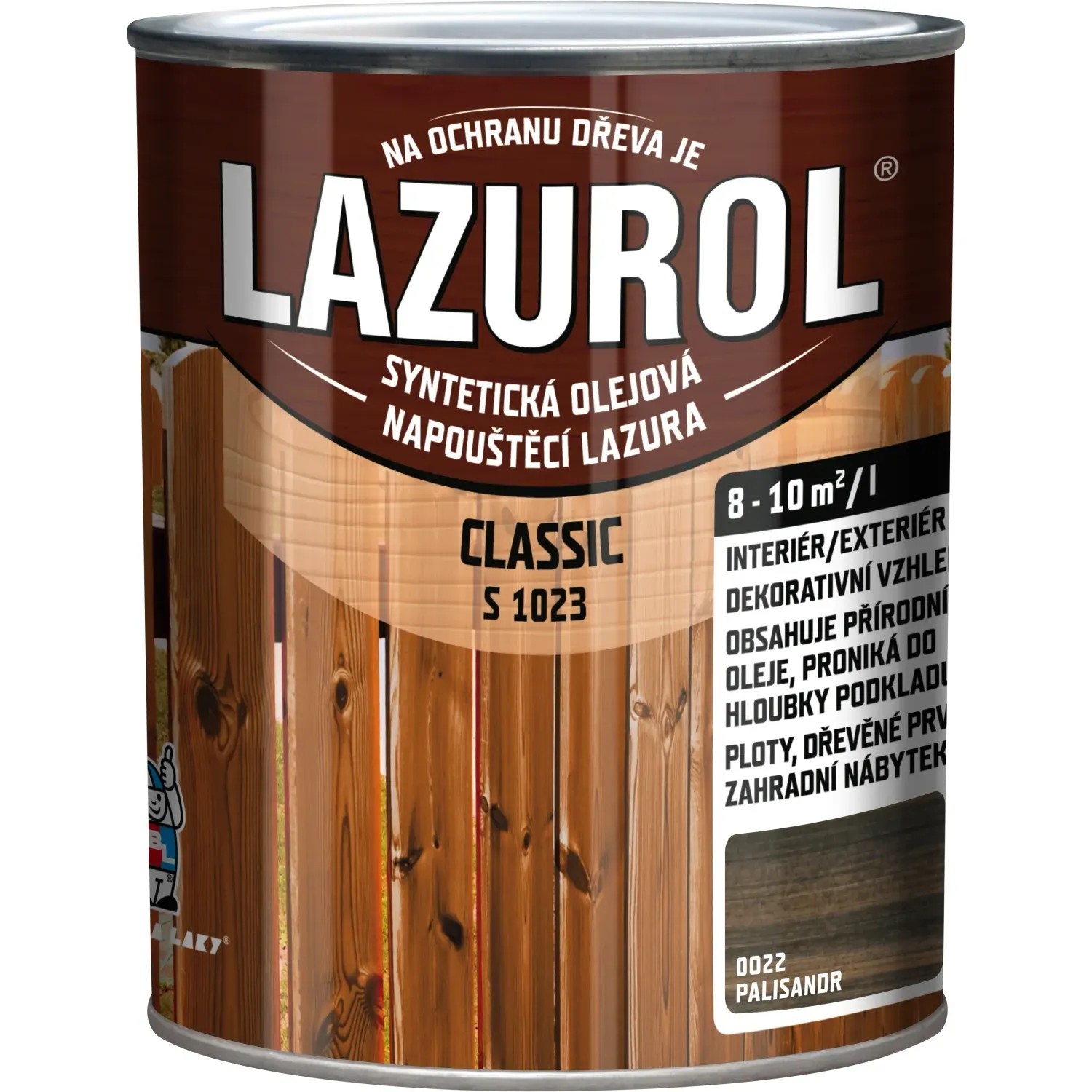 E-shop LAZUROL Lazúra na drevo CLASSIC S1023, 0022 palisander 2,5 l