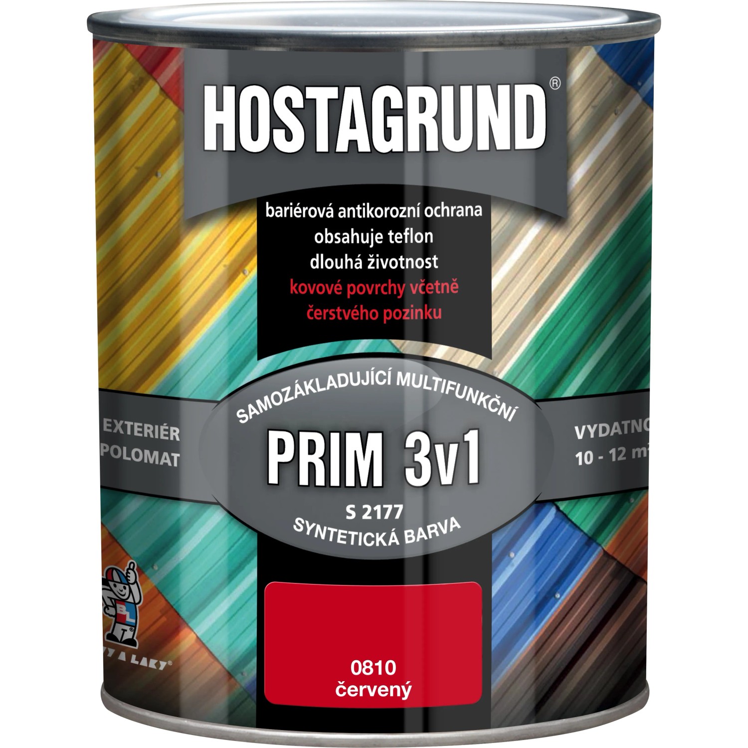 E-shop Hostagrund Prim 3v1 S2177 0810 farba na kov červená 600 ml
