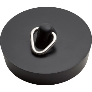 Čierna zátka ventilu (Ø 43,5 mm) pre umývadlá a vane s prepadom.