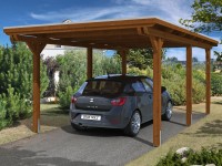 Skan Holz Prístrešok na auto Emsland EPDM, orech, 354 x 604 cm