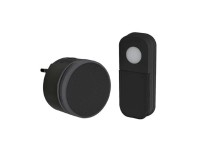 Solight Bezdrôt. domový zvonček mini 1L77 do zásuvky, learn. code, 180m, čierna