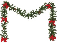 BWO Vianočná umelá girlanda jedľová s mašľami zelená 180x vetva, 270 cm