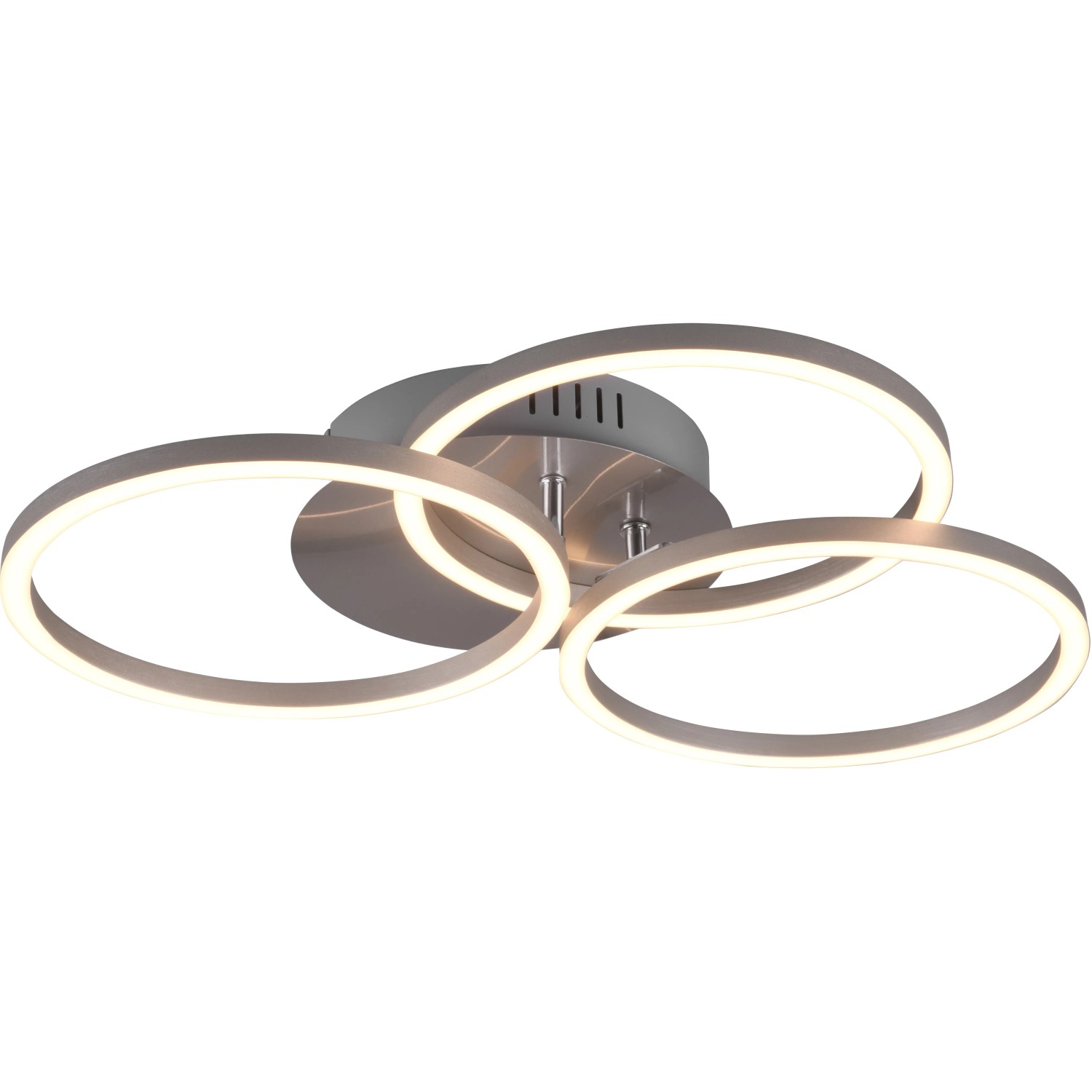 E-shop Trio Stropné LED svietidlo Circle 27 W matný nikel