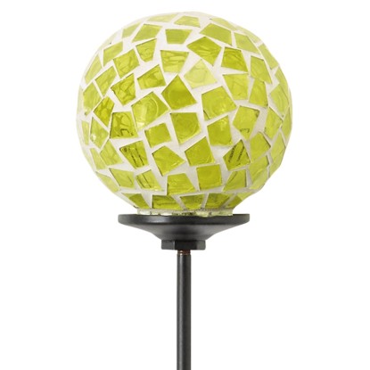Záhradná guľa so zapichovacím tŕňom mozaika zelená 75 cm