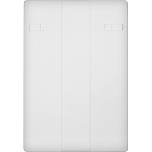 Biely panel príslušenstva k vani s obdĺžnikovými výrezmi.