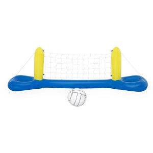 Bestway Plávajúci volejbalový set, modro-žltý, so sieťou a loptou pre vodné hry.