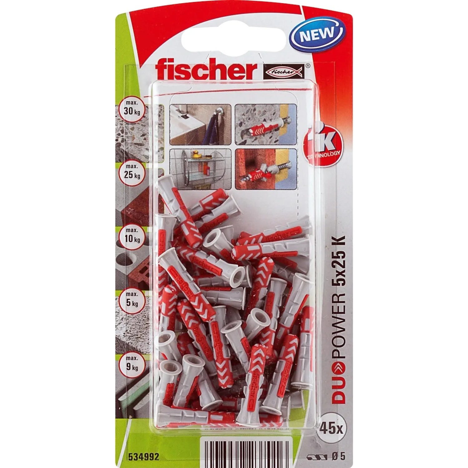 E-shop Fischer Hmoždinka DuoPower 5 x 25 K NV, 45 ks