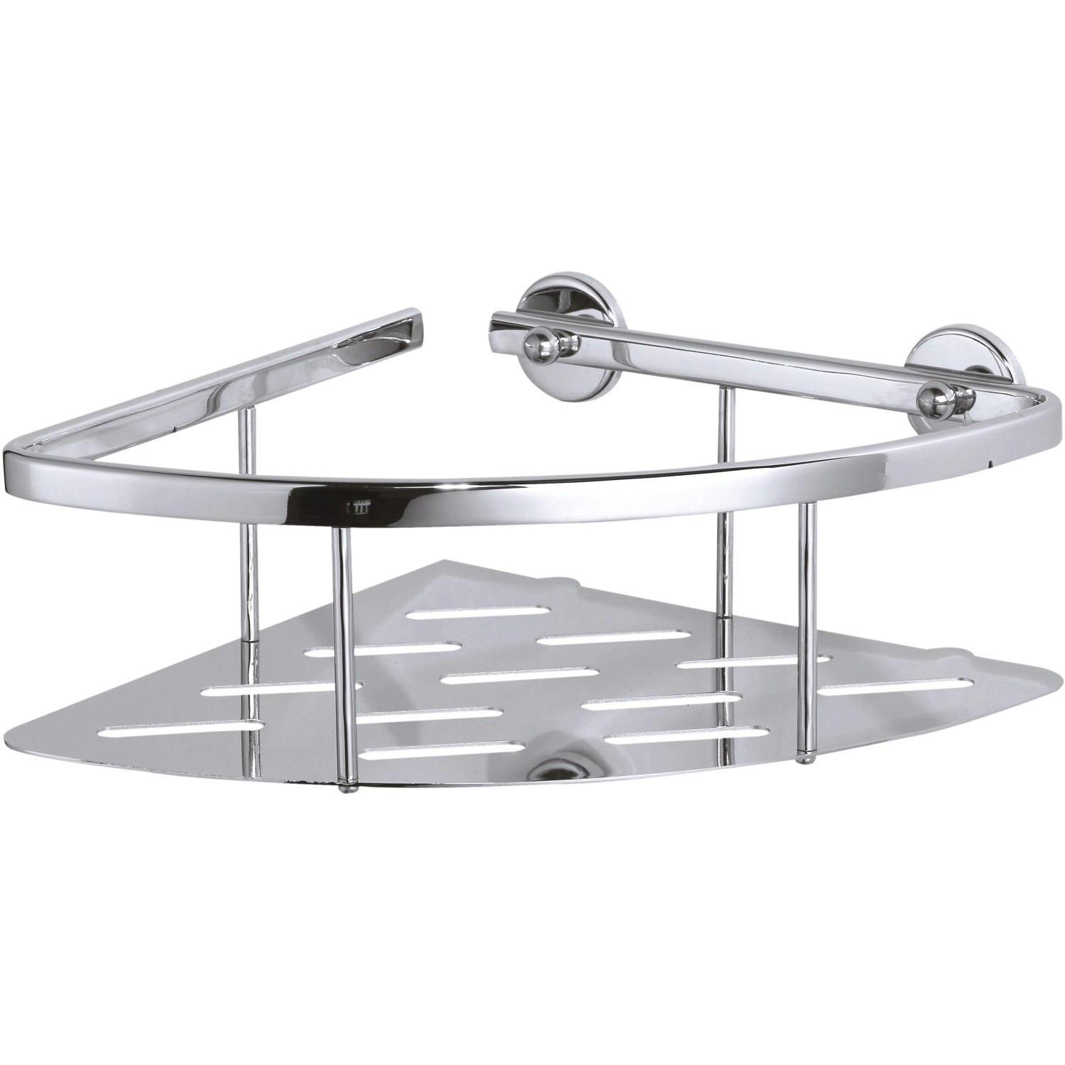 E-shop tesa Rohový košík do sprchy Aluxx veľký s plným dnom, chŕom, 92 x 250 x 125 mm