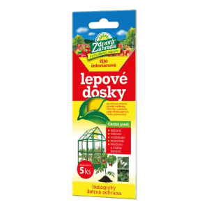 Žlté lepové dosky na ochranu rastlín proti škodcom v interiéri, 5 ks. Biologická ochrana.