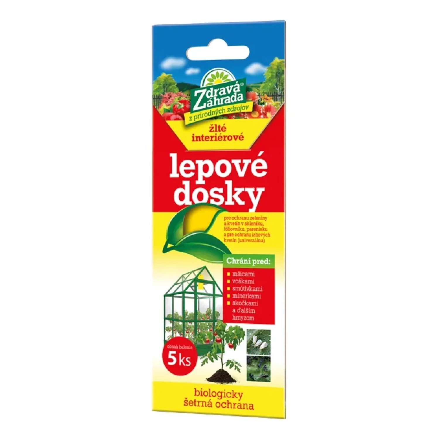 E-shop Zdravá záhrada Žlté lepové dosky interiérové 5 ks