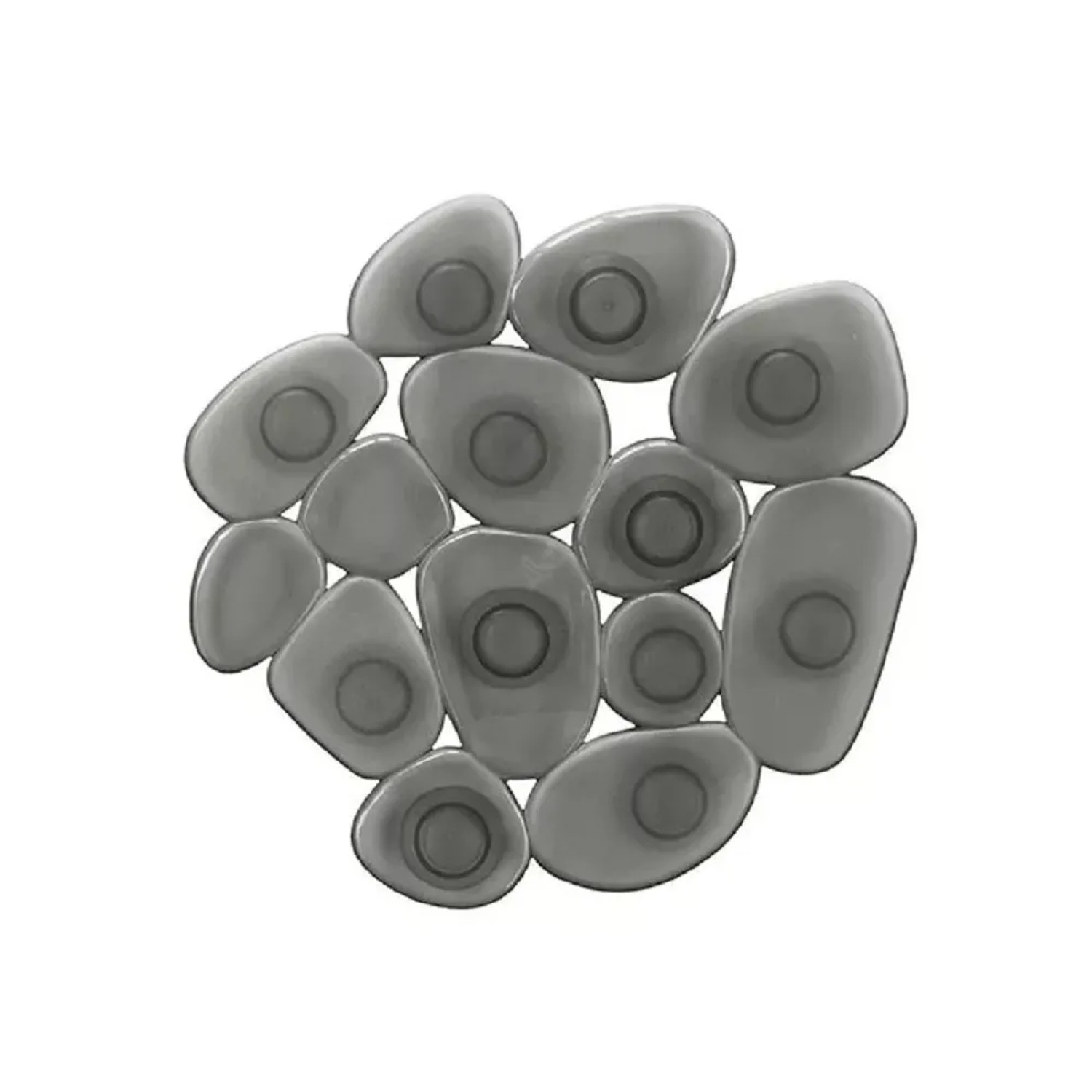 E-shop Kleine Wolke Dekoratívne kamienky do vane Sassolino dymovo sivej 6 ks