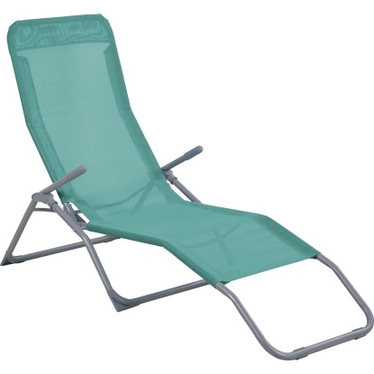BWO Skladacie záhradné lehátko Tanguro tyrkysové 57-96,5 x 61 x 140 cm
