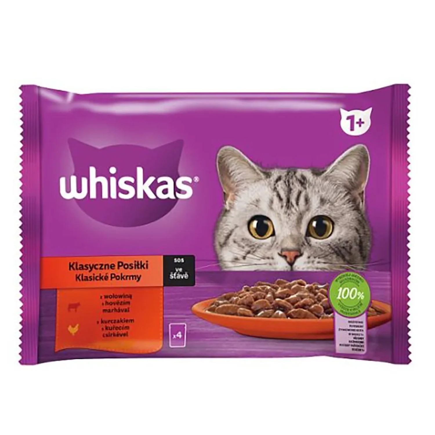 E-shop Whiskas Kapsička pre mačky Klasický výber so zeleninou v šťave 4 x 85 g