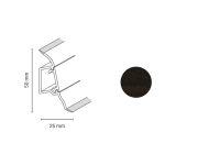 Döllken Profiles Lišta SLK 50 2092 akácia tmavá 50 x 25 x 2500 mm
