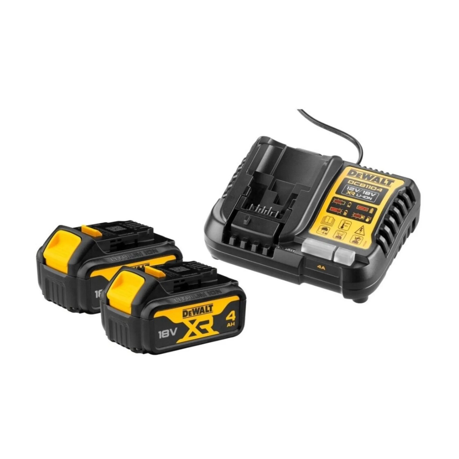 E-shop DeWALT Štartovacia súprava 2x 4,0 Ah batérie + nabíjačky 18V XR DCB1104M2-QW