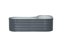 Floraworld Rohový vyvýšený záhon Welle, antracitová, 240 x 160 x 82 cm