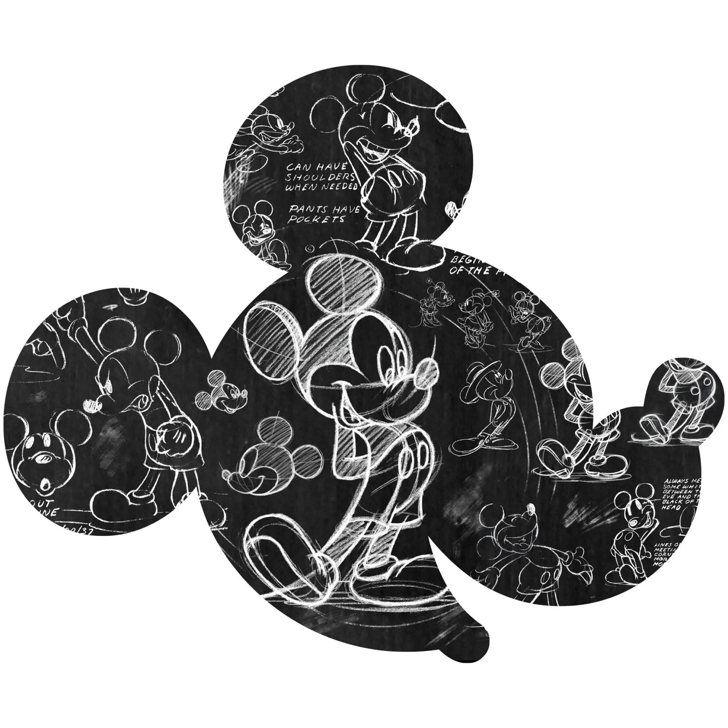 E-shop Komar Samolepiaca vliesová fototapeta Mickey Head Illustration, 127 x 127 cm