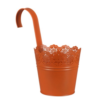 A.H.G. Zinkový kvetináč na balkón Crown, oranžová, pr. 15,5 x 26 cm
