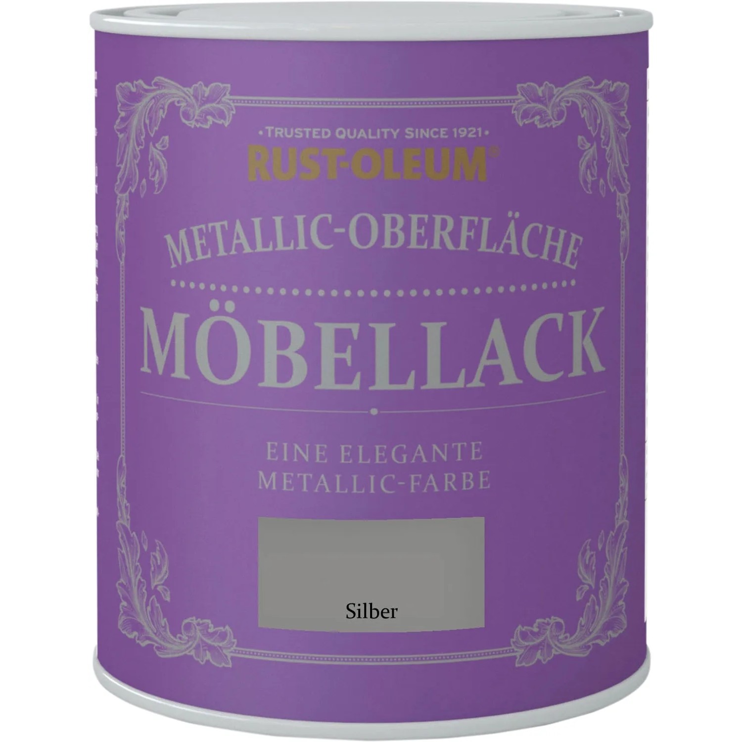 E-shop Rust-Oleum Kriedová farba na nábytok, metalická strieborná matná, 750 ml
