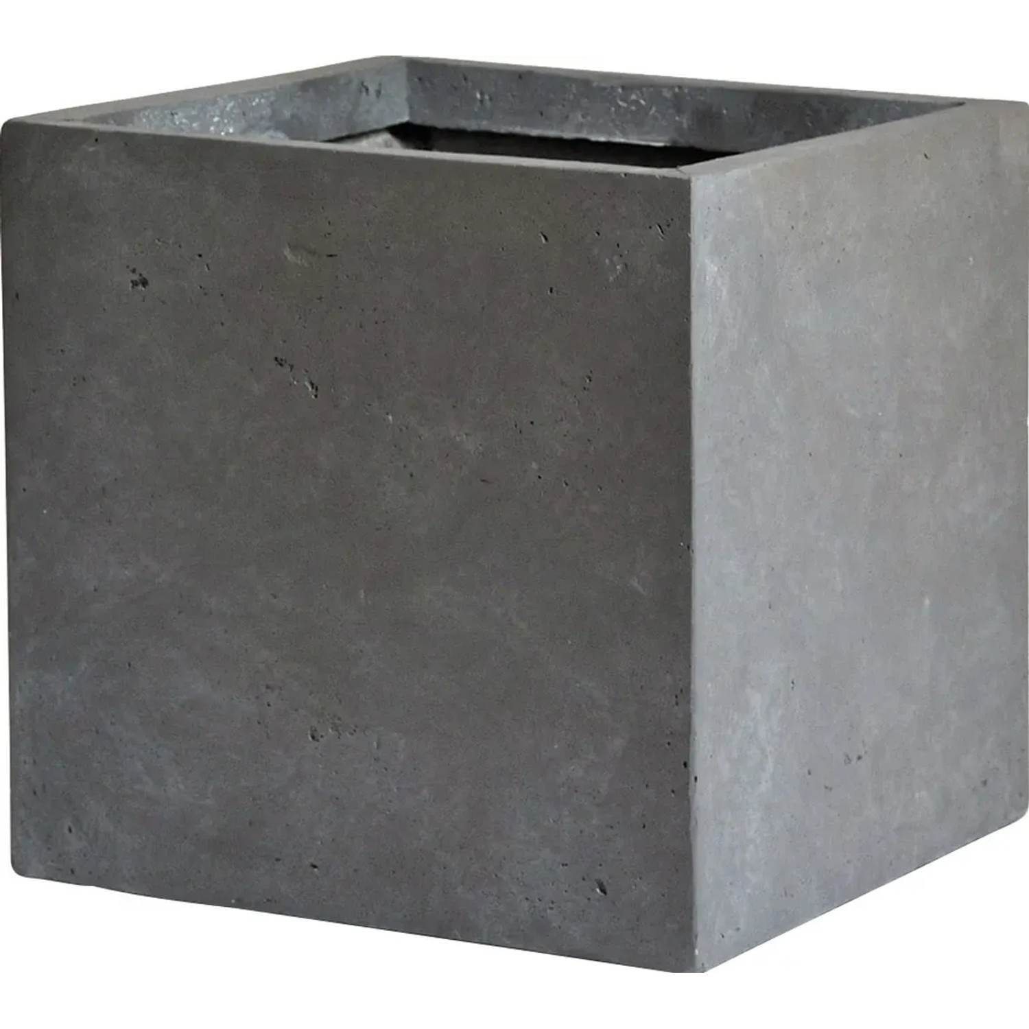 E-shop Mega Collections Kvetináč Clayfibre Cubi autentická sivá 23 x 23 x 23 cm