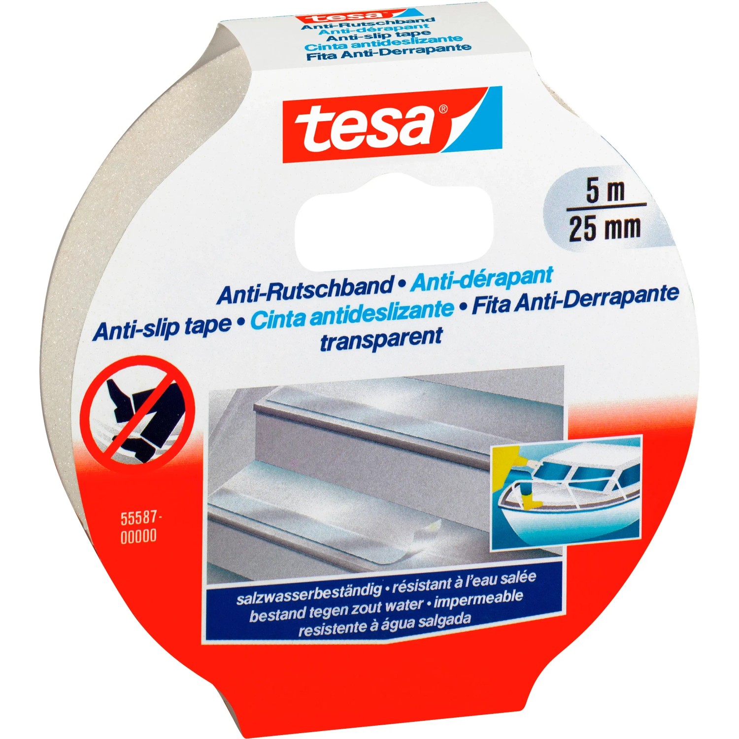 E-shop tesa Protišmyková páska extra odolná, priehľadná, 5 m x 25 mm