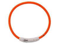 Dog Fantasy Goods LED nylonový obojok, veľ. S/M, oranžový, 45 cm