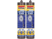 SOUDAL Sanitárny silikón biely 2x 280 ml