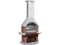 Buschbeck Záhradný grilovací krb San Remo, biela/terakota, 110 x 65 x 206 cm