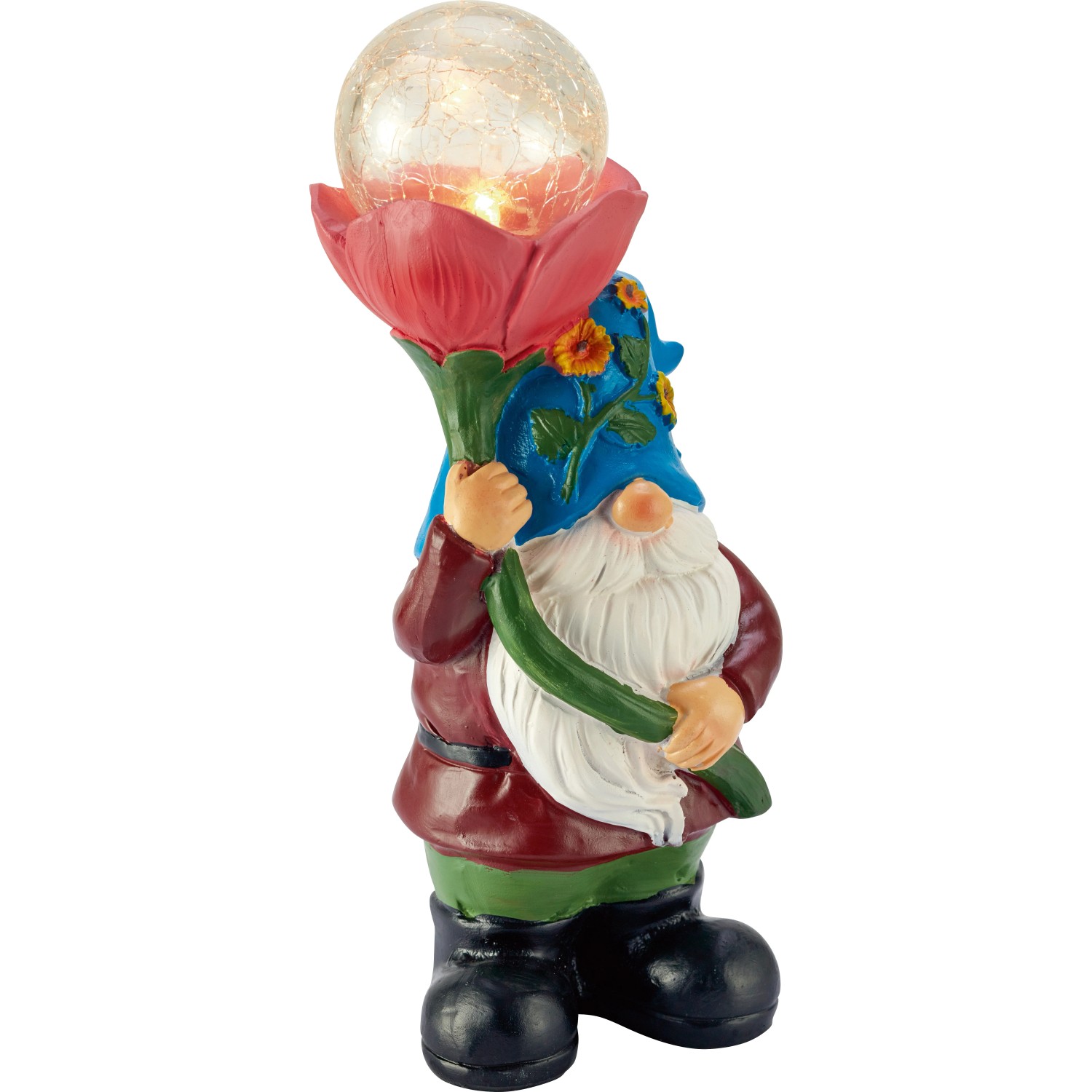 E-shop OBI LED Solárna dekoratívna lampa trpaslík, červený 10 x 8,5 x 24 cm
