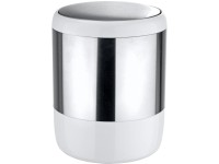 Wenko Kozmetický kôš Loft s výklopným vekom 6 l satinovaný / biely