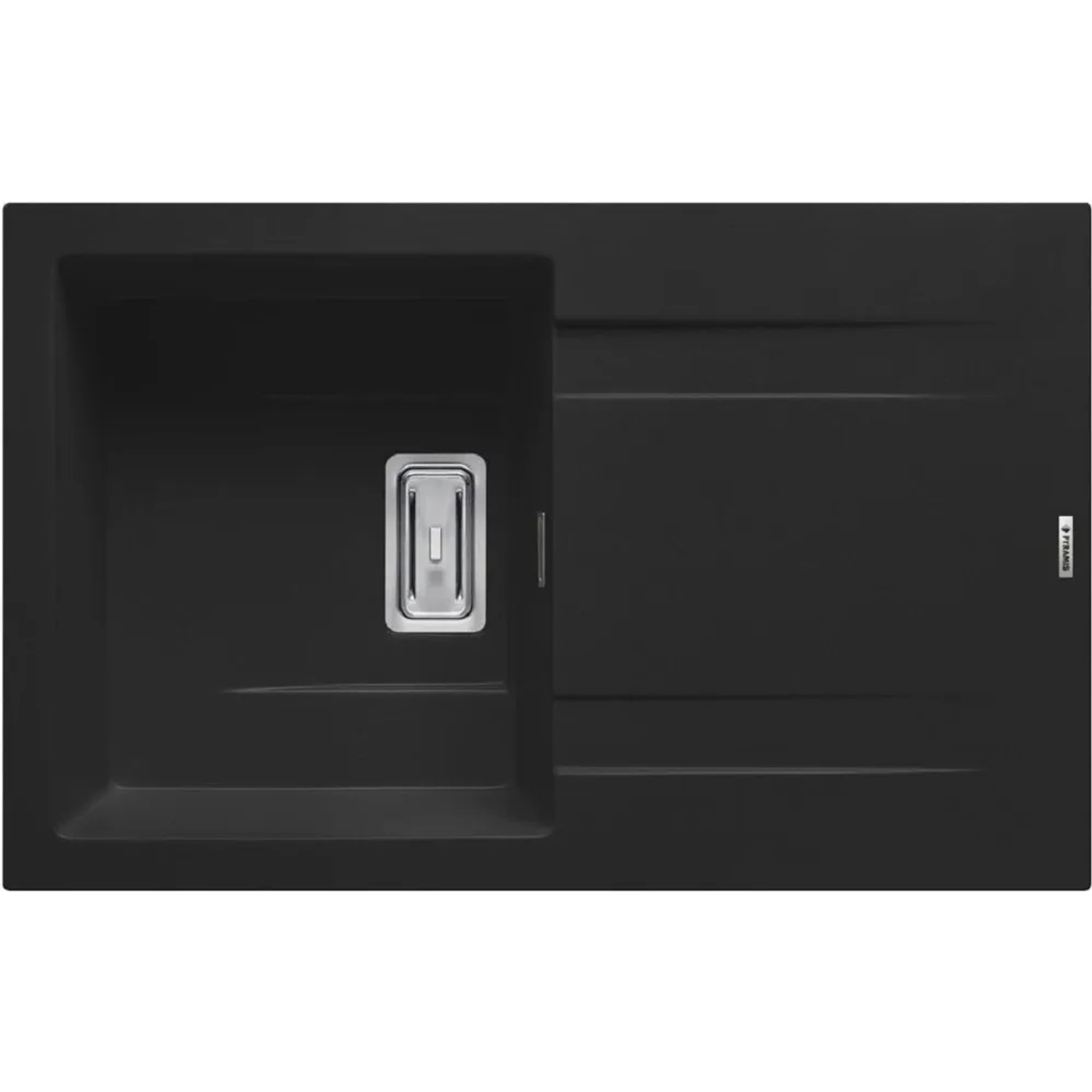 E-shop Pyramis Granitový drez s odkvapkávačom Kartesio 1B 1D, carbon, 79 x 50 cm