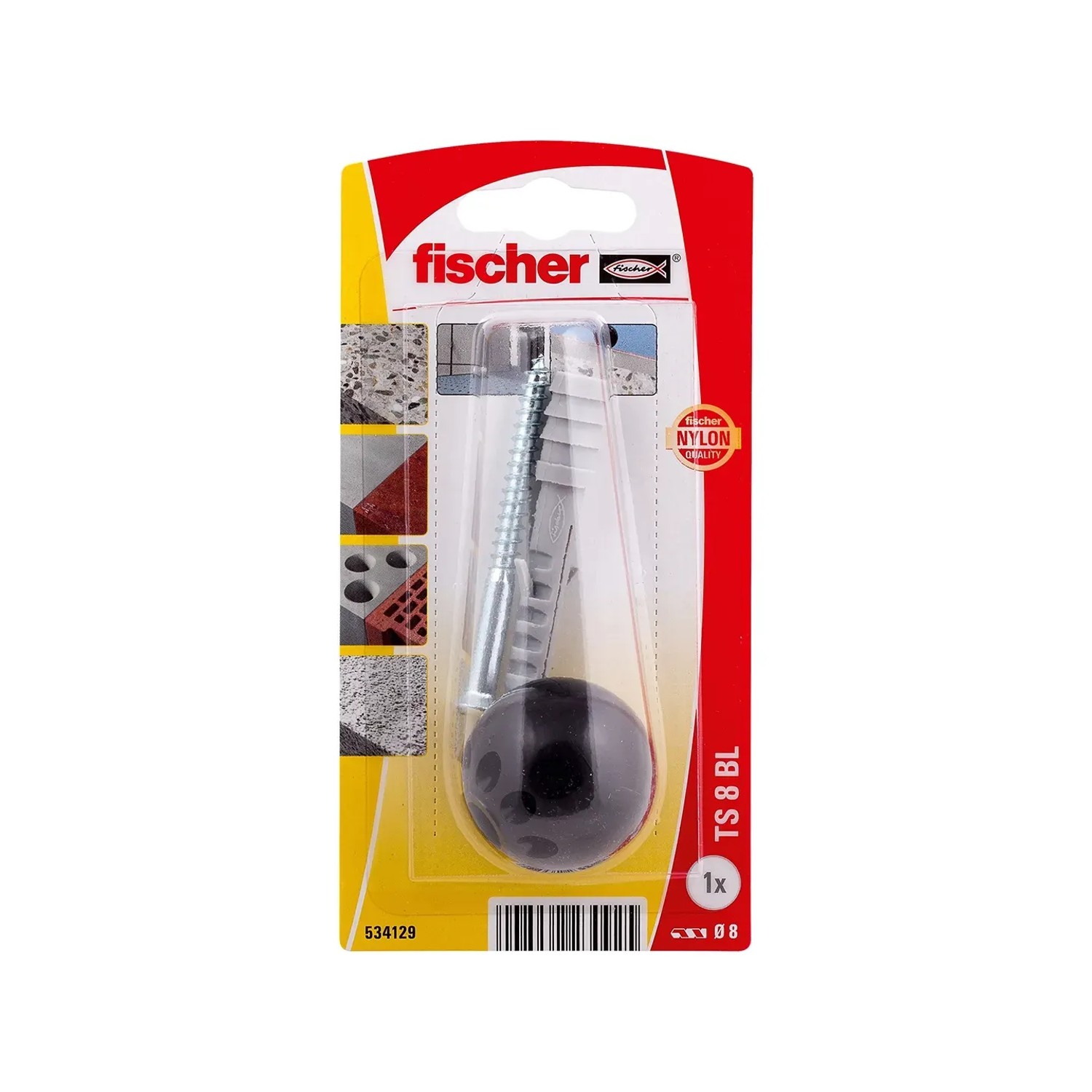E-shop Fischer Dverná zarážka TS 8 K NV čierna