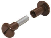 Oceľová spojovacia skrutka 34-45 mm s puzdrom plast hnedá, 10 ks