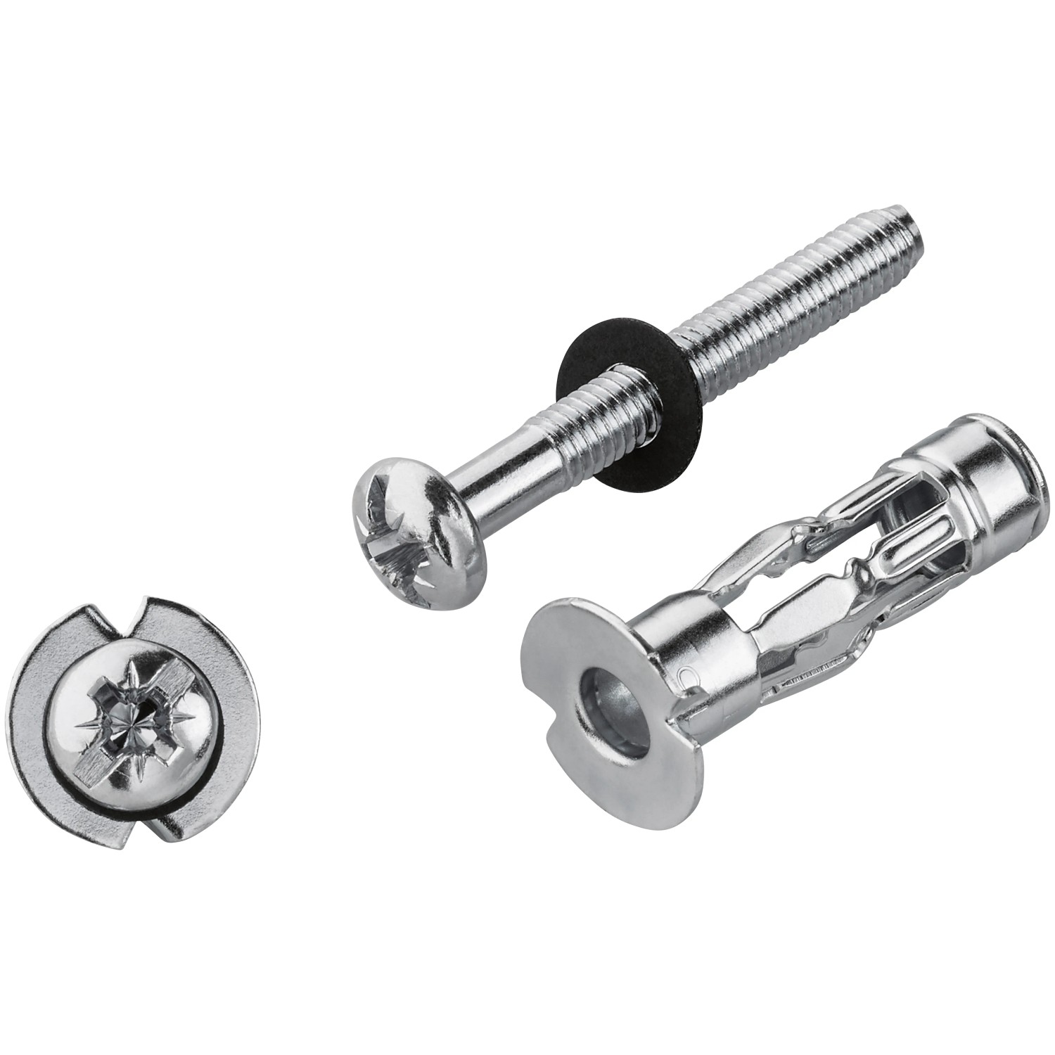 E-shop LUX-TOOLS Kovová dutinová hmoždinka 6 x 37 mm, vr. skrutiek PZ2 M6 x 48 mm, 4 ks