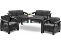 Allibert Záhradná súprava Corfu II Fiesta grafit/sivá Allibert Záhradná súprava Corfu II Fiesta grafit/sivá