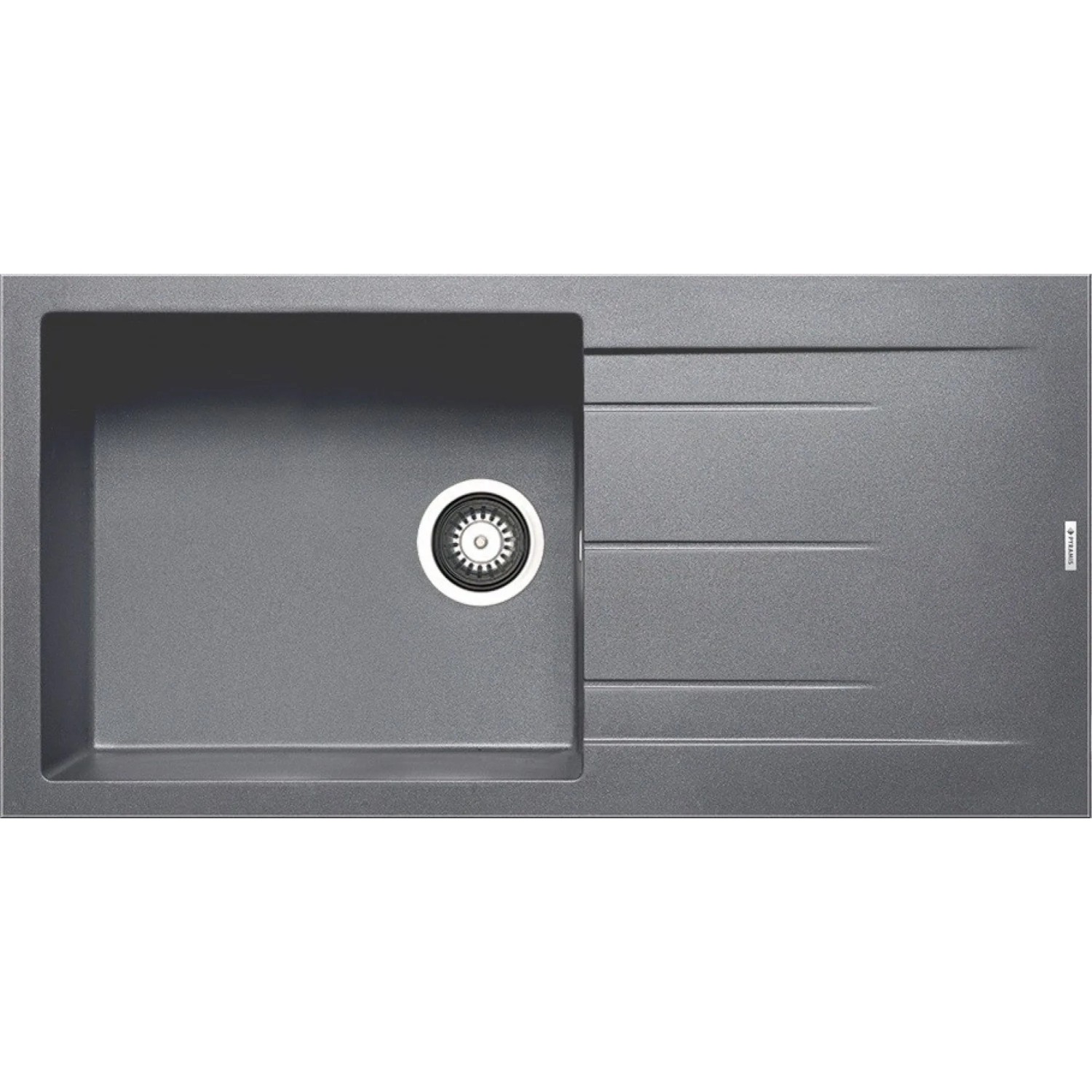 E-shop Pyramis Granitový drez s odkvapkávačom Alazia 1B 1D, iron grey, 100 x 50 cm
