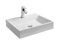 RAVAK Umývadlo bez prepadu Natural 500, liaty mramor, biela, 50 x 45 cm