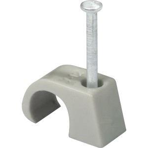 Sivá expresná príchytka s klincom pre káble a rúrky (Ø 7-11mm), balenie 10 ks.