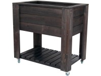 Vyvýšený záhon na kolieskach, antracitový, 80 x 50 cm